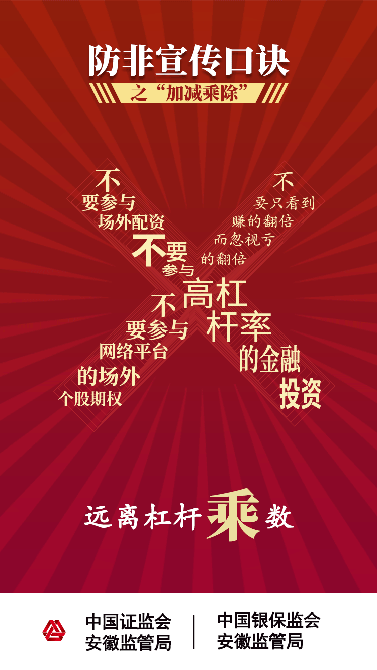 【2020年防宣傳月】防范非法證券期貨活動之“加減乘除十不要”